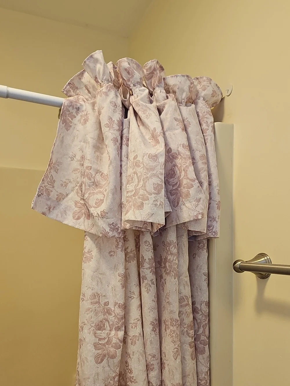 Hookless Floral Ruffled Shower Curtain - Pink Blush